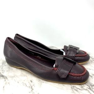 Hollywould Colby Butter Soft Leather Loafer 39.5 Made In Italy Demi Wedge Preppy